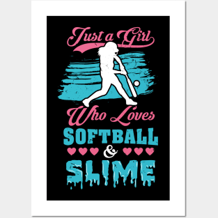 Softball And Slime Girls Sport Gift Posters and Art